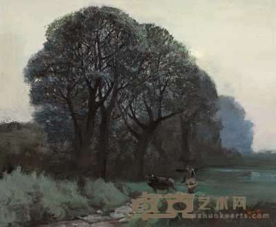 任放 2002年作 风景树 50×60cm
